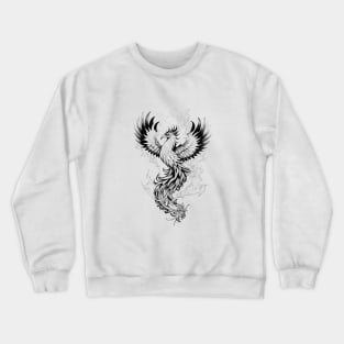 Phoenix Fantasy Wild Animal Illustration Art Tattoo Crewneck Sweatshirt